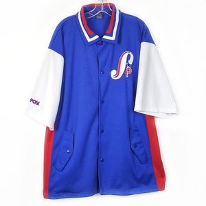 Vtg 90s Oversized Warm Up Jersey Top Large